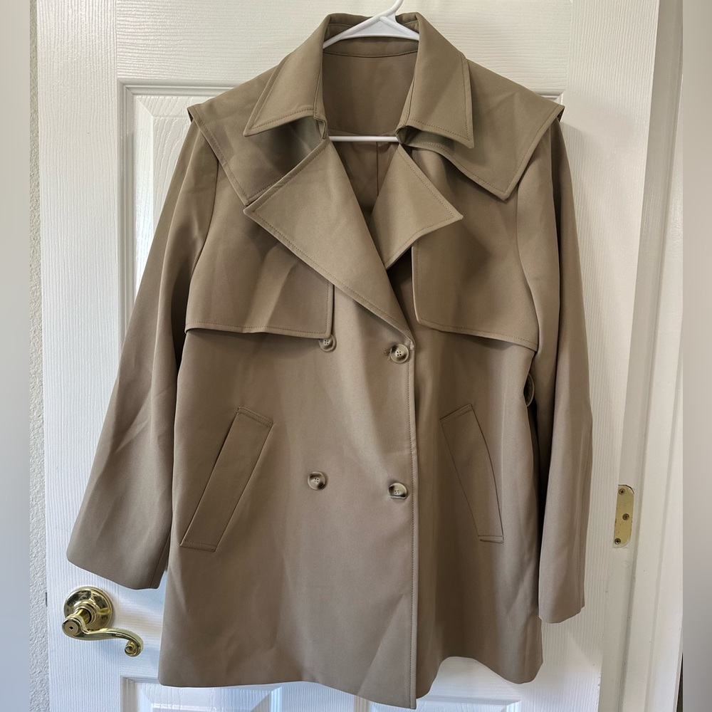 Short Trench Coat, Beige, Small